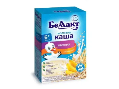 Каша Беллакт молочная овсяная с бананом 250 г-0