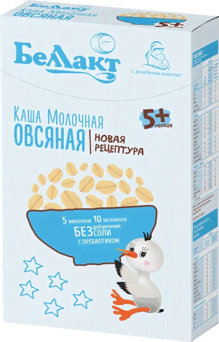 Каша Беллакт овсяная зерно-молочная с пребиотиком 200г-0