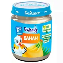 Пюре Беллакт Банан (с 6 месяцев) 100 г, 100 г, 12 шт.