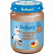 Пюре "Беллакт" груша-банан-малина "Фруктово-ягодный коктейль" 170г