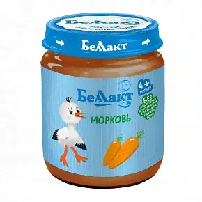 Пюре "Беллакт" морковь 100г 4+