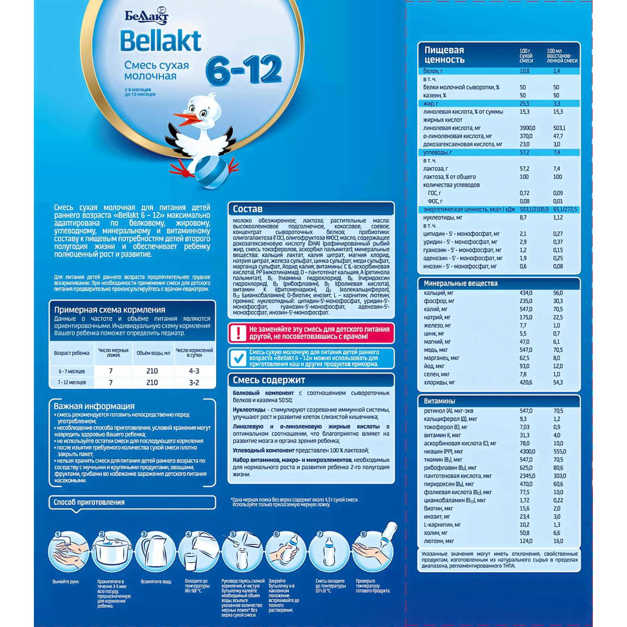 Смесь молочная Беллакт "Bellakt 6-12" с 6 до 12 месяцев 350 г-1