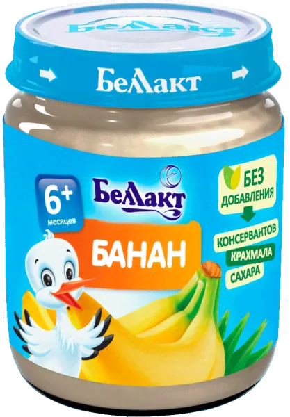 БЕЛЛАКТ Пюре банановое 6+ 100гр