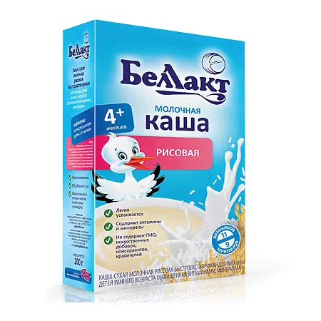 Беллакт каша молочная рисовая 200г с пребиотиком и витаминами-0